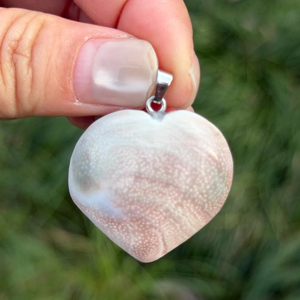 Stainless steel natural Shiva eye‎ heart pendant 1001